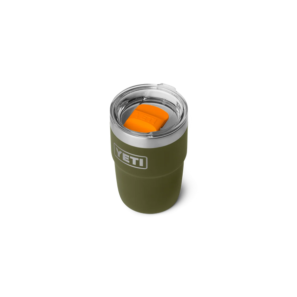 YETI Rambler 8oz (236ml) ceramic-lined stackable cup - Olive / King Crab Orange