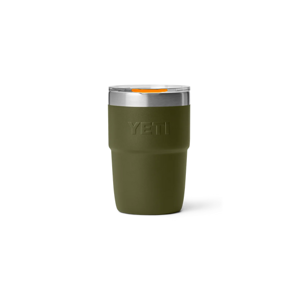 YETI Rambler 8oz (236ml) ceramic-lined stackable cup - Olive / King Crab Orange