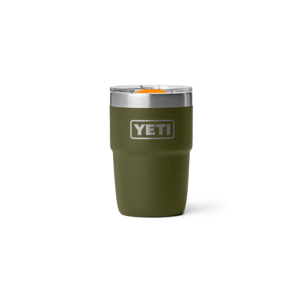 YETI Rambler 8oz (236ml) ceramic-lined stackable cup - Olive / King Crab Orange