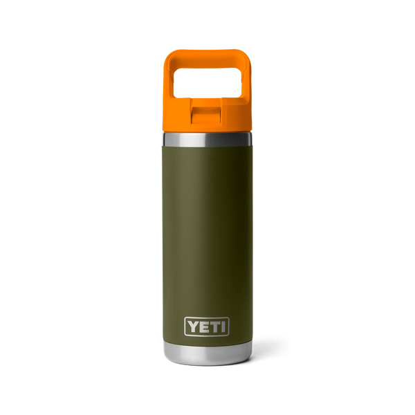 YETI RAMBLER 18OZ COLOUR STRAW BOTTLE - Olive / King Crab Orange