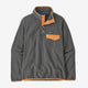 Patagonia Women's Lightweight Synchilla Snap-T Pullover Fleece - Nickel with Vivid Apricot