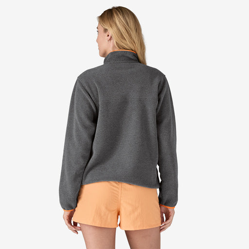 Patagonia Women's Lightweight Synchilla Snap-T Pullover Fleece - Nickel with Vivid Apricot