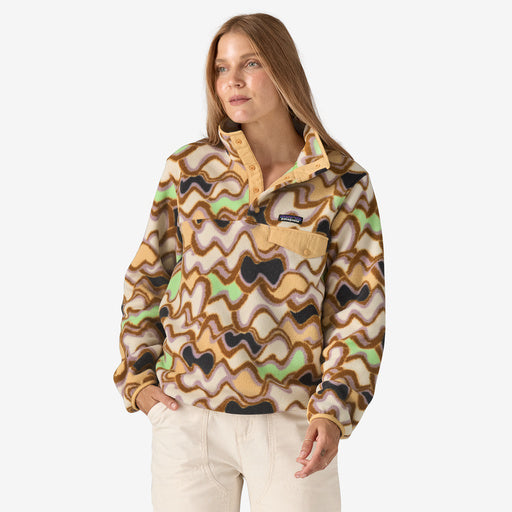 Patagonia Womens Lightweight Synchilla® Snap-T® Pullover - Small Currents: Natural