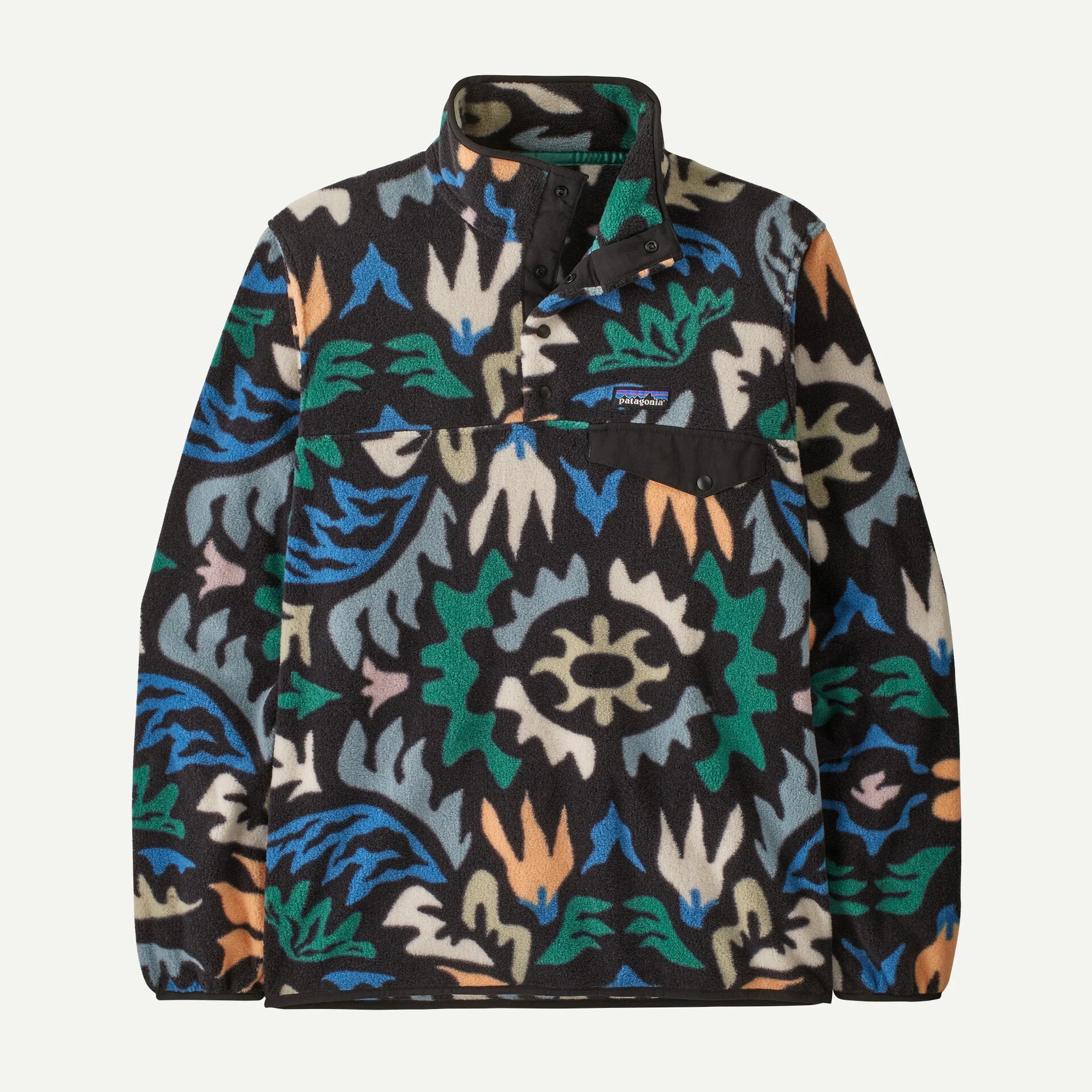 Patagonia Men's Lightweight Synchilla Snap-T Fleece Pullover - Kaleido: Black