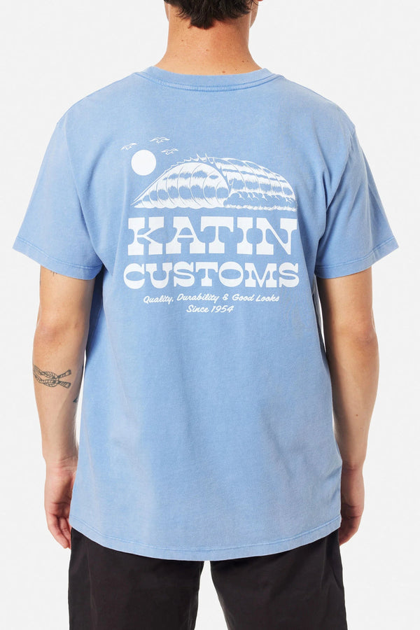 Katin Drainer T-shirt - Bay Blue Sand Wash