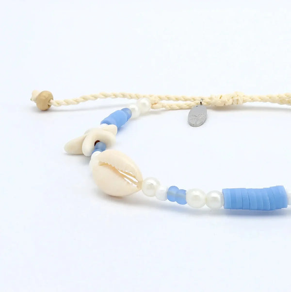 Pineapple Island Sagara Beaded Charm Bracelet - Blue