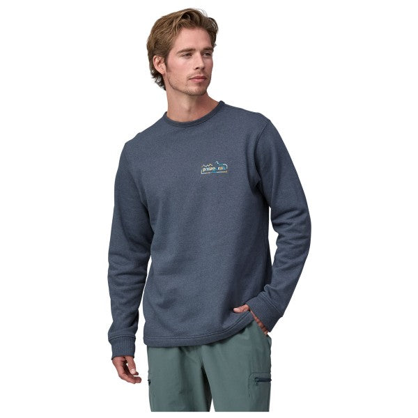 Patagonia Men's Lightweight Unity Fitz Wildrise Crewneck Sweatshirt - Clement Blue