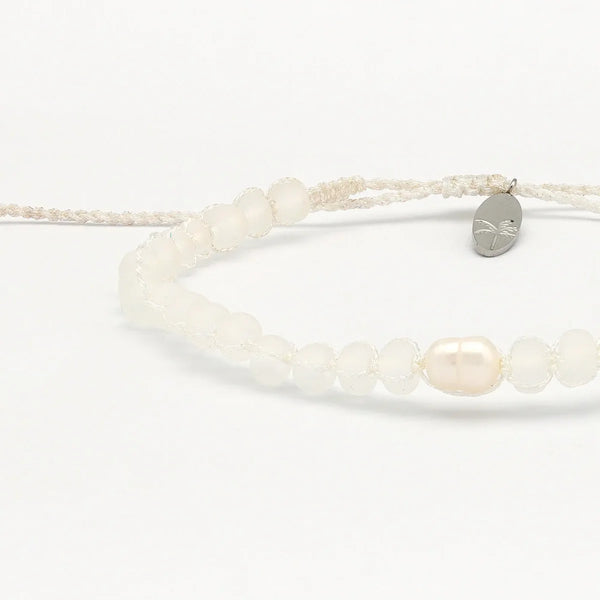 Pineapple Island Oluolu Glitter Cord Beaded Bracelet - White