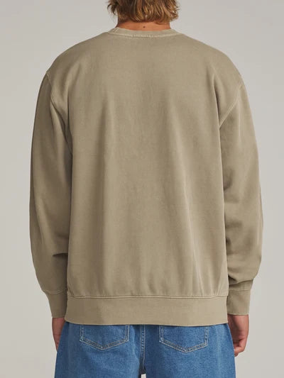 Katin Embroidered Crew - Olive Vintage Wash