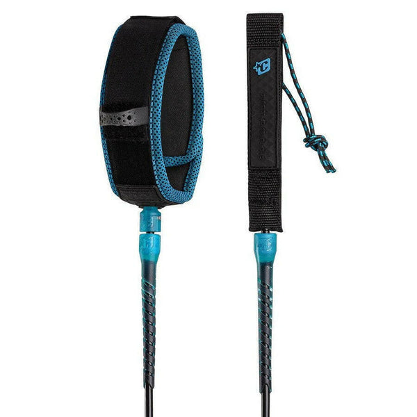 Creatures of Leisure Reliance 9ft Ankle Longboard Leash - Black/Cyan