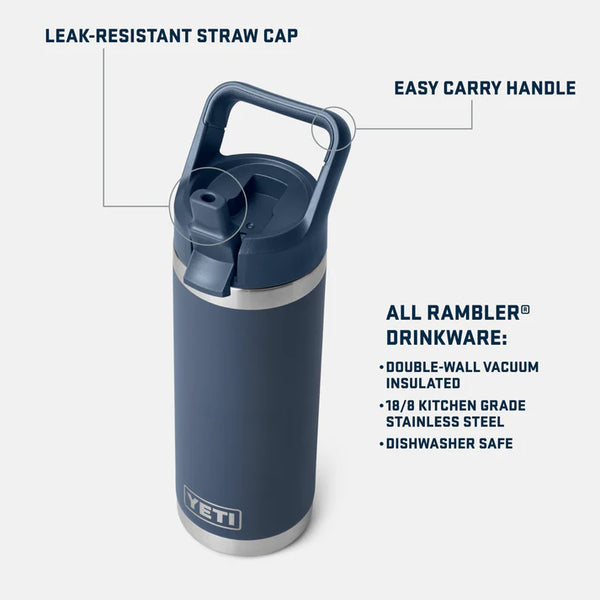 YETI RAMBLER 18OZ COLOUR STRAW BOTTLE - Pace Purple