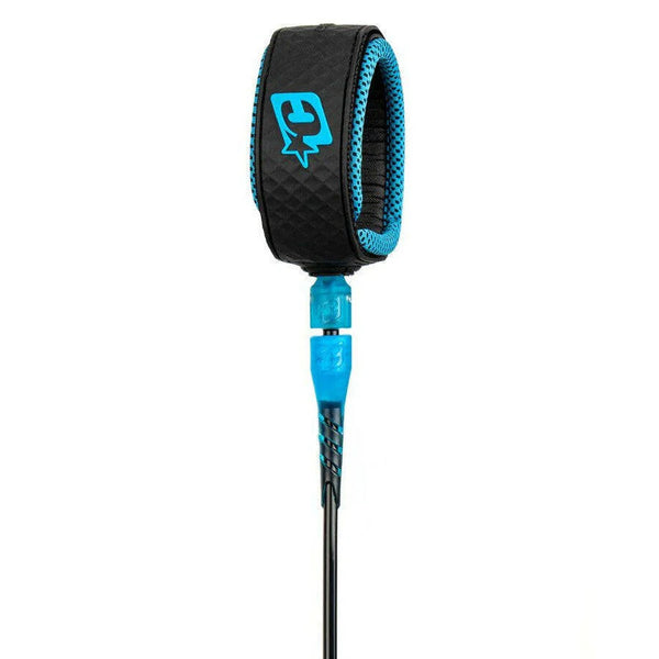 Creatures of Leisure Reliance 9ft Ankle Longboard Leash - Black/Cyan