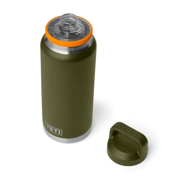 YETI RAMBLER 36 OZ BOTTLE WITH CHUG CAP - Olive / King crab Orange