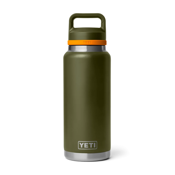 YETI RAMBLER 36 OZ BOTTLE WITH CHUG CAP - Olive / King crab Orange