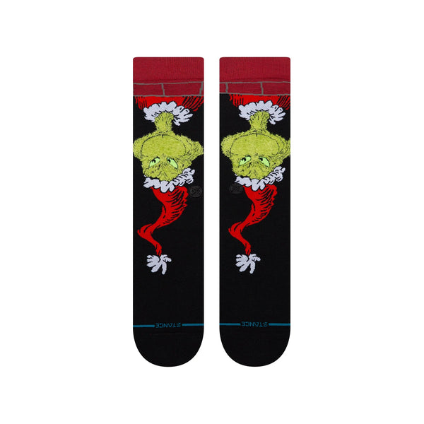 Stance Grinch Down The Chimney Crew Sock - Black