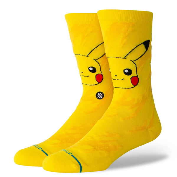 Stance Pikachu Bolt Crew Sock - Yellow