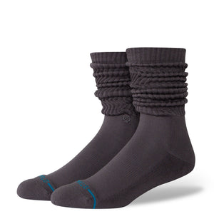Icon Slouch Crew Socks - Charcoal