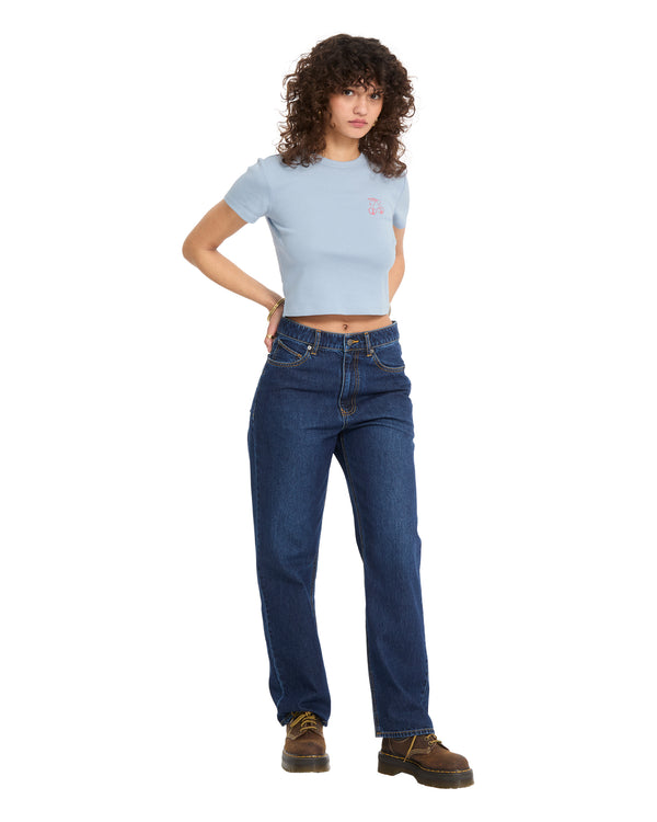 Volcom Women's As If Baby Tee - Cali Blue