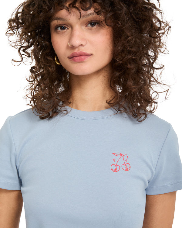 Volcom Women's As If Baby Tee - Cali Blue