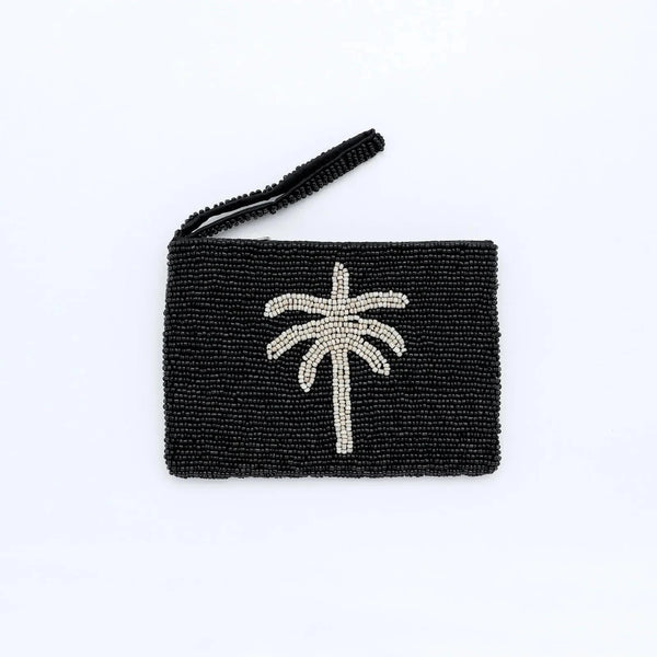 Pineapple Island Small Palm Tree Beaded Pouch