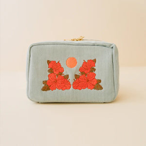 Cai & Jo Corduroy Make Up Bag - Sky Blue