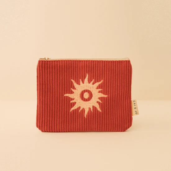 Cai & Jo Corduroy Pouch - Rust