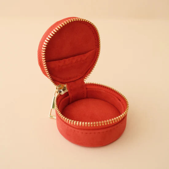 Cai & Jo Mini Travel Jewellery Case - Hibiscus Pink