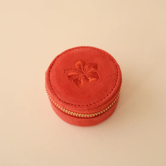 Cai & Jo Mini Travel Jewellery Case - Hibiscus Pink