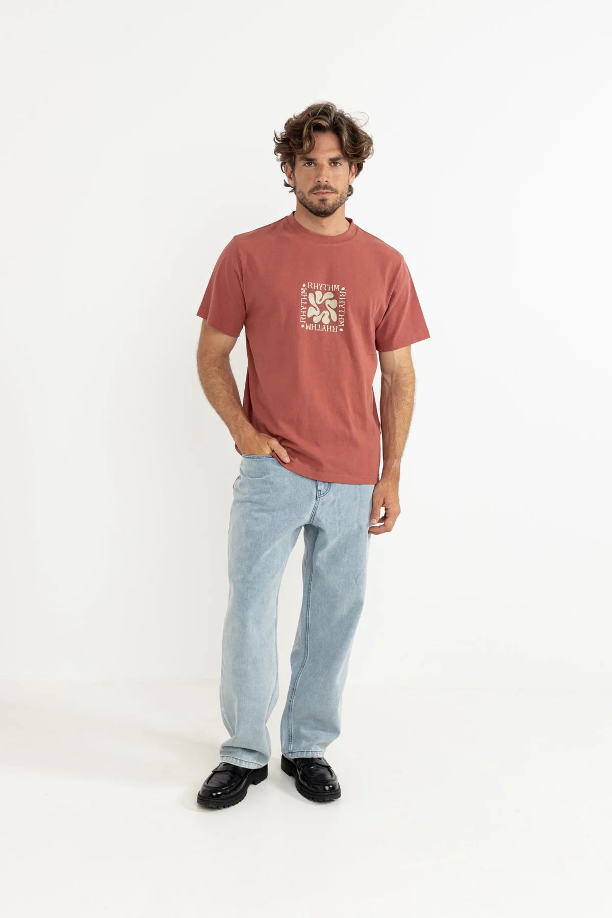 Rhythm Men's Grange Vintage T-Shirt - Vintage Clay