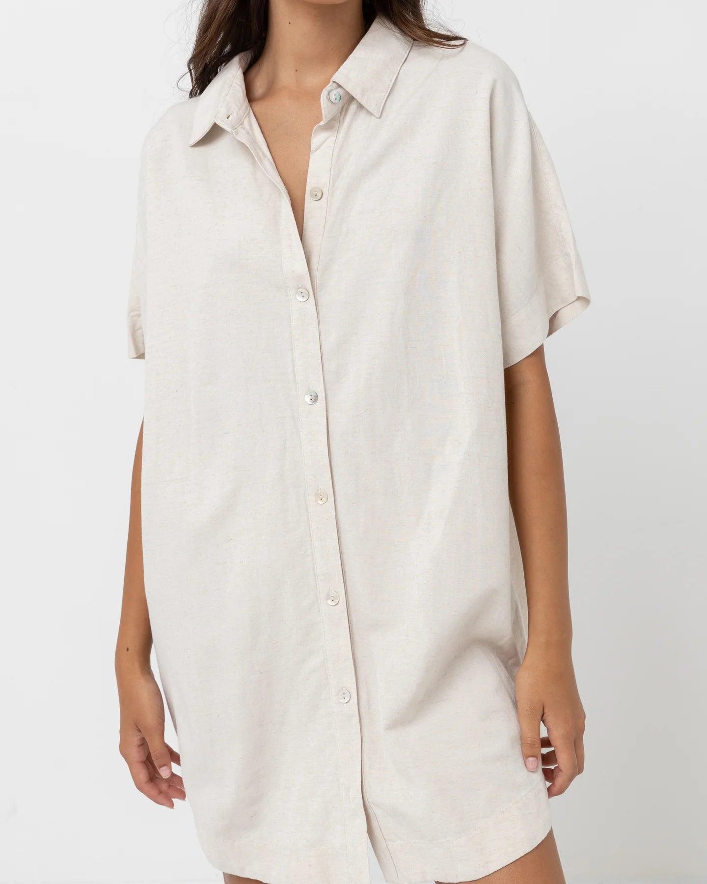 Rhythm Classic Shirt Dress - Oat