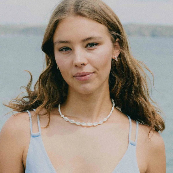 Pineapple Island Livadi  Cowrie Shell Choker Necklace - Turquoise