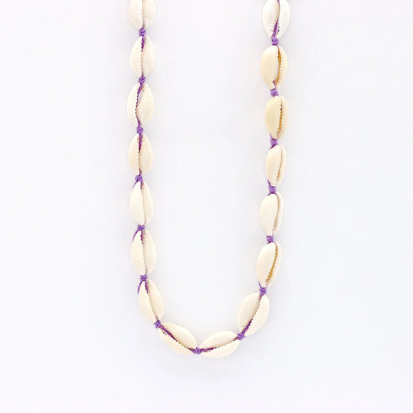 Pineapple Island Livadi Cowrie Shell Choker Necklace - Purple
