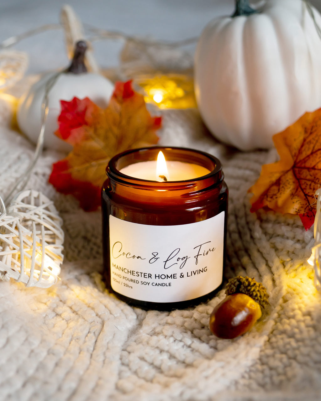 Cocoa Log Fire Candle - 180ml