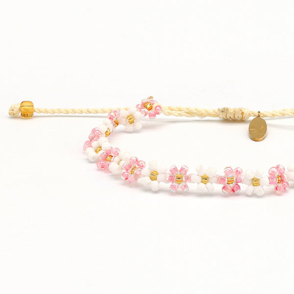 Pineapple Island - Kelopak Daisy Chain Beaded Bracelet | Light Pink