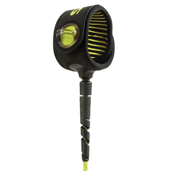 FCS Freedom Helix 6ft Comp Surfboard Leash - Cyber Lime
