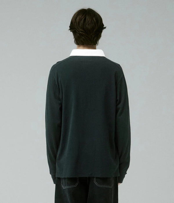 FORMER REYNOLDS FLATLINE RUGBY POLO LONG SLEEVE - BLACK