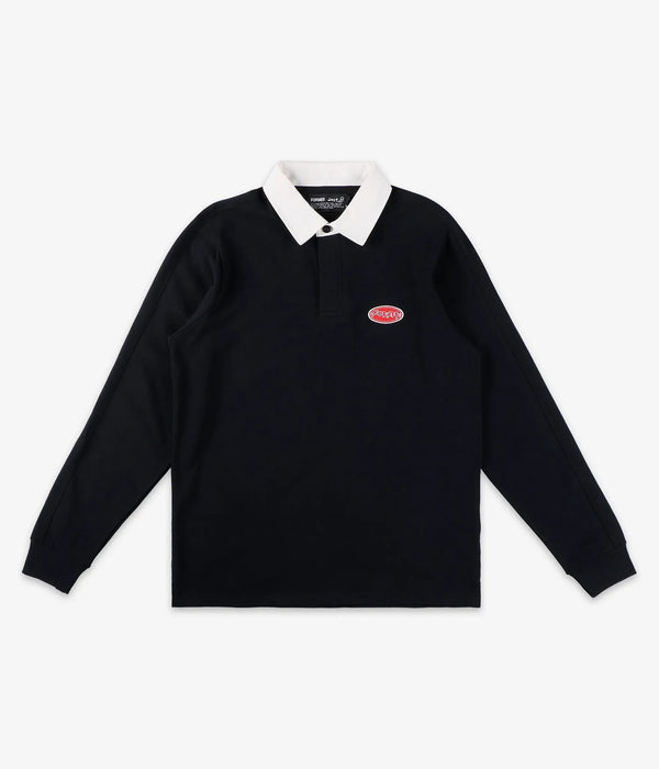 FORMER REYNOLDS FLATLINE RUGBY POLO LONG SLEEVE - BLACK