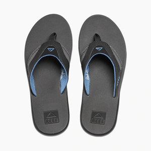 Reef Fanning Flip Flops Grey Light Blue