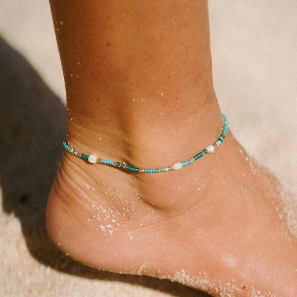 Pineapple island Giada Cinta Pearl Beaded Surf Anklet
