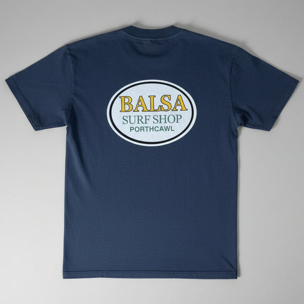 Balsa Heavy Faded Gas Station T-Shirt - Faded Indigo