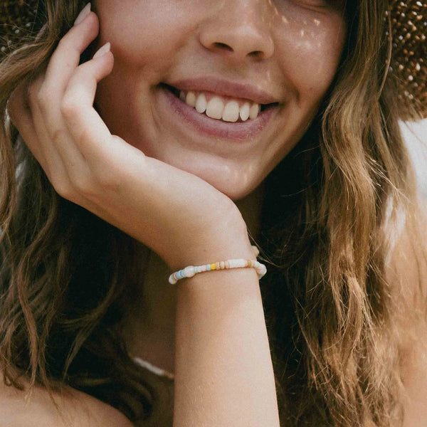 Pineapple Island Mentawai Islands Surfer Pearl Beaded Bracelet