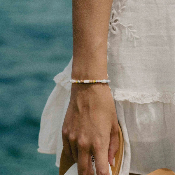 Pineapple Island Mentawai Islands Surfer Pearl Beaded Bracelet