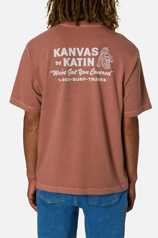 Katin Hot Line Box Fit Tee - Red Clay