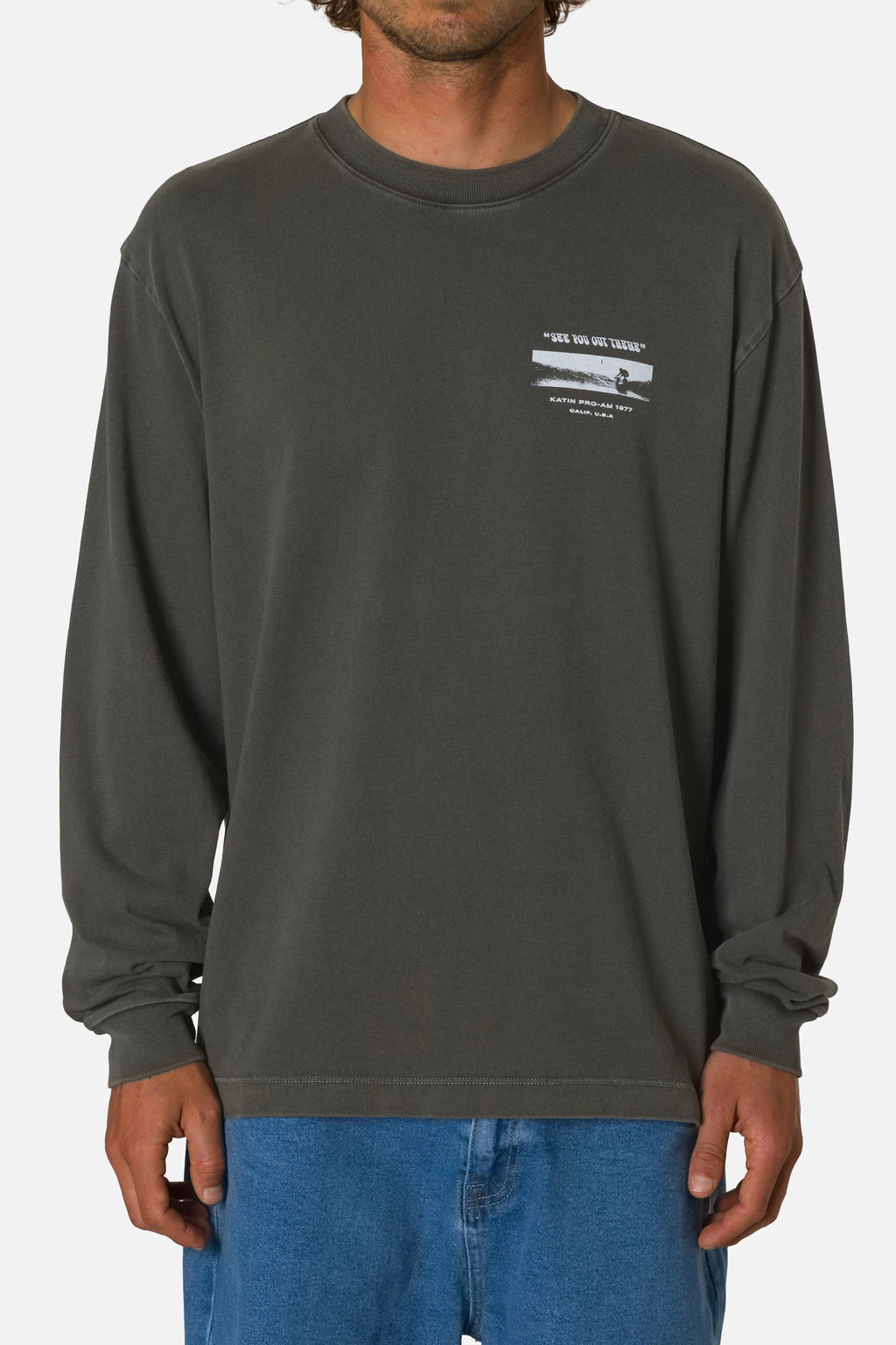 Katin Tunnels Box Fit Ls Tee - Lead