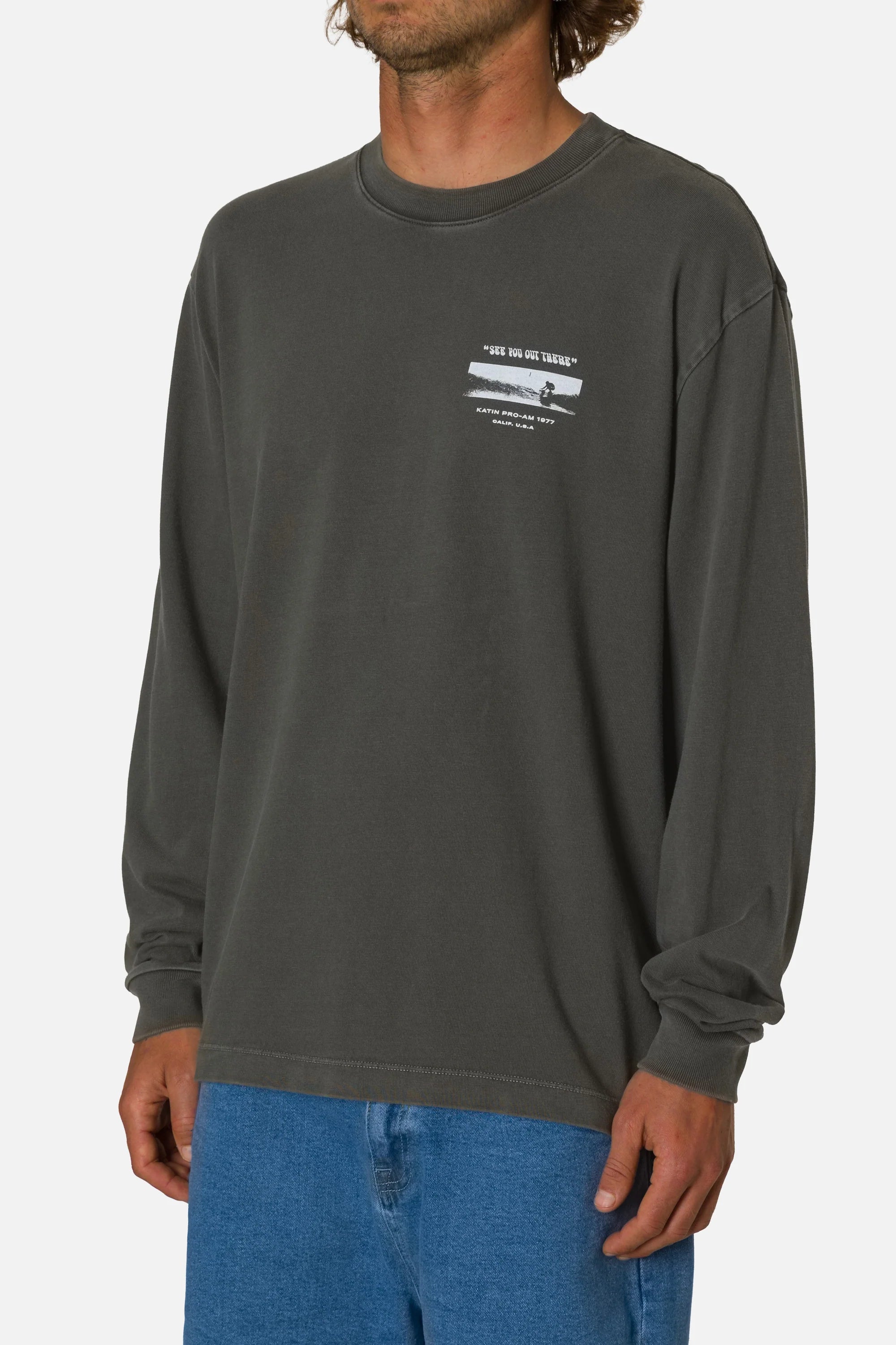 Katin Tunnels Box Fit Ls Tee - Lead