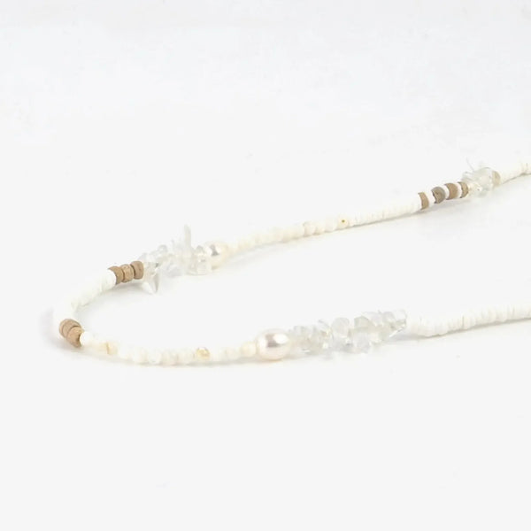 Pineapple Island Love is Here Natural Stone, Pearl & Shell Necklace