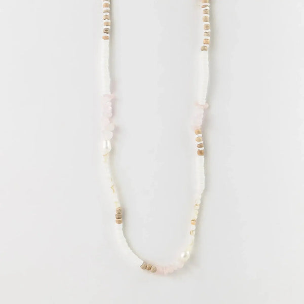 Pineapple Island Love is Here Natural Stone, Pearl & Shell Necklace