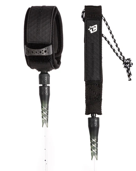 Creatures of Leisure Reliance 9ft Ankle Longboard Leash - White Speckle Black