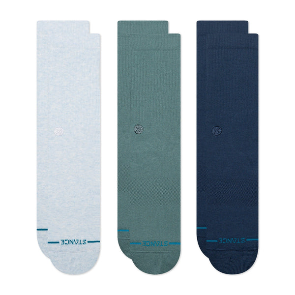 Stance Icon 3 Pack Crew Socks - Mist