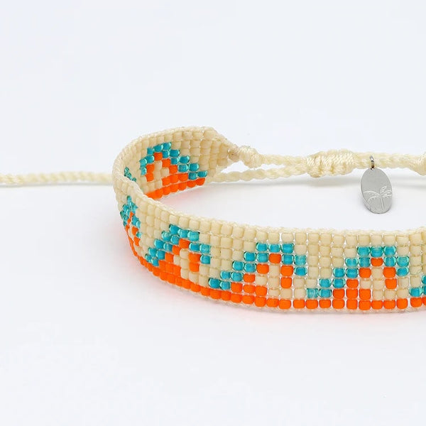 Pineapple Island Melayang Wave Breaded Bracelet - Orange